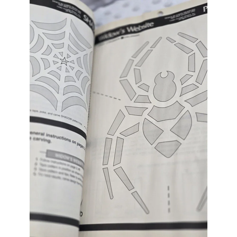 Pumpkin Masters Carving Pattern Book Lot Of 2 Weathered Y2K Vintage 2002 Stencil